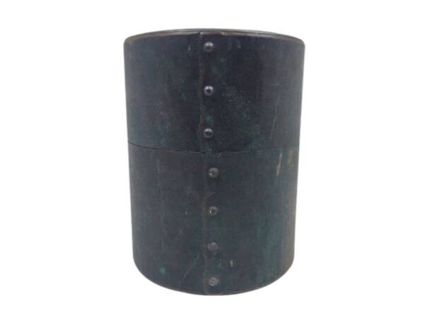 【送料無料!!】 玉川堂 茶筒 銅器 茶器 茶道具 鋲打 茶入れ 茶葉入れ アンティーク ヴィンテージ 鎚起銅器 コレクション