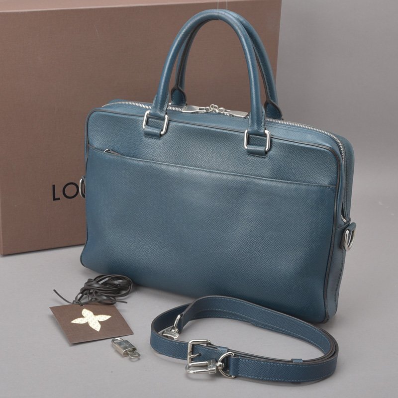 ルイヴィトン ポルトドキュマン ビジネスバッグ PDB ブリーフケース 2WAY ショルダー タイガ レザー オセアン 青 M32716 鞄 Mc.d/d.a