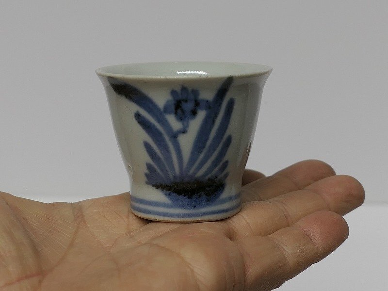 送料無料 旧家蔵出 江戸時代山水楼閣図染付湯呑/蕎麦猪口/茶杯5客 茶道具 送料無料 旧家蔵出 江戸時代山水楼閣図染付湯呑/蕎麦猪口/茶杯5