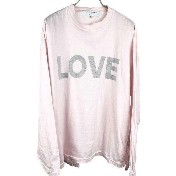 【20%OFF】KATHARINE HAMNETT(キャサリンハムレット) LOVE Print Longsleeve T Shirt (pink)