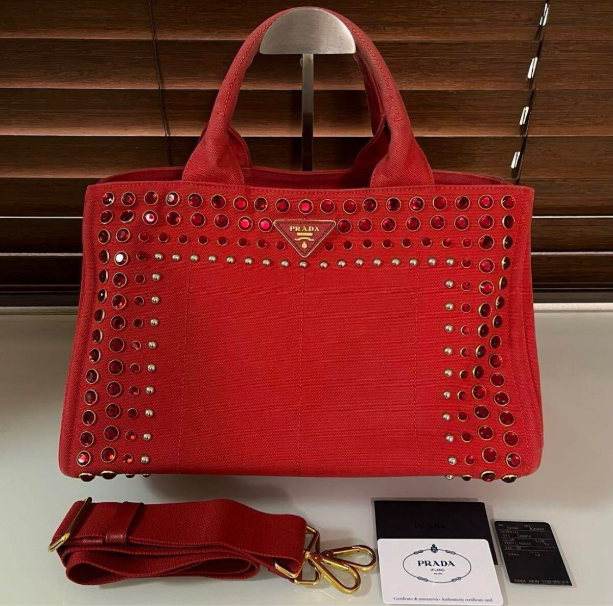 Yahoo!オークション -「prada カナパ 赤」(プラダ一般) (かばん Yahoo!オークション -「prada カナパ 赤」(プラダ一般) (かばん