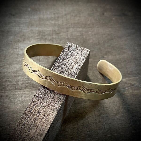 brass 真鍮 ブラス スタンプワーク バングル ブレスレット #インディアンジュエリー ネイティブアメリカン ナバホ族 ヴィンテージ