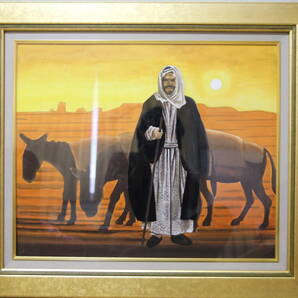 【模写】平山郁夫 オリエントの曙 F12号/ 肉筆 岩彩 巧藝画 共シール有