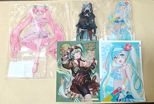 初音ミク 桜ミク アクリルスタンドセット チャイナ 水着 特典ブロマイド付き