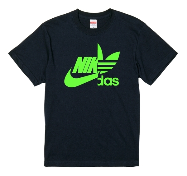 送料無料 ナイダス スタンダード Tシャツ ブラック×蛍光グリーン Lサイズ
