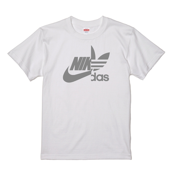 送料無料 ナイダス スタンダードTシャツ ホワイト×グレー Mサイズ