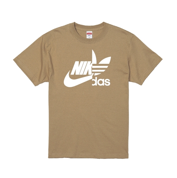 送料無料 ナイダス スタンダードTシャツ サンドカーキ×ホワイト Mサイズ