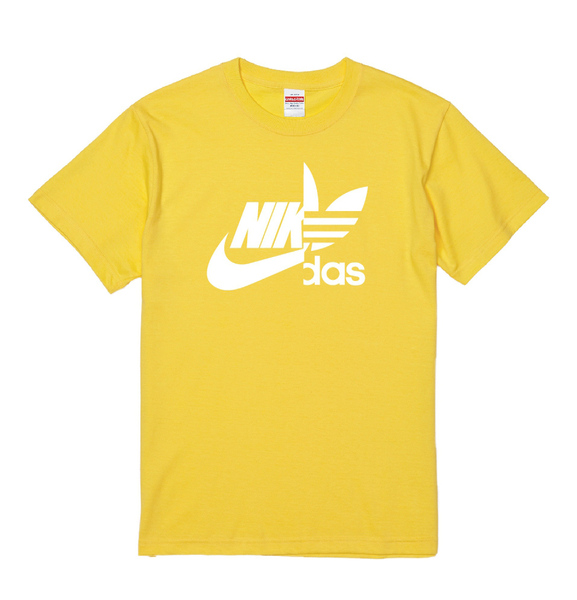 送料無料 ナイダス スタンダードTシャツ イエロー×ホワイト Mサイズ