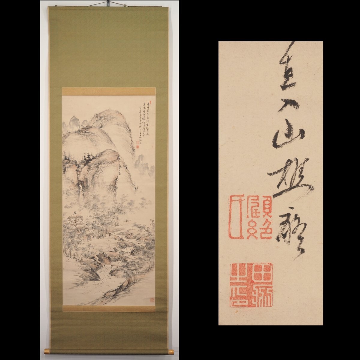 お値下げ]田能村竹田翁 掛け軸 佛訪祇王図 日本画 美術品・アンティーク・コレクション