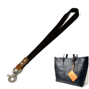 リストストラップ ショートストラップ ナスカン レザー 牛革 本革 ホルダー ヌメ革 ハンドメイド ブラウン