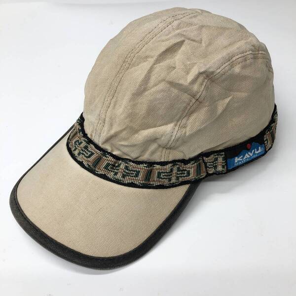 USA製 KAVU ストラップキャップ ベージュ つば裏ブラック Mサイズ