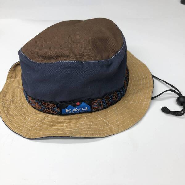 USA製 KAVU カブー ストラップハット Sサイズ キャメル ブラウン ネイビー