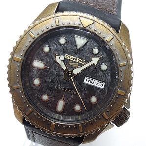 SS ブロンズ色 SEIKO セイコーファイブ スポーツ SRPE80K1 4R36-09A0 3針デイデイト裏スケ 自動巻 海外モデル《 即決・消費税無・送料込 》