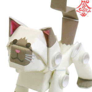 動く紙工作 パイプロイド(PIPEROID) アニマルズ シャム ペーパークラフト 可動 ねこ ネコ 猫 日本製 子供と一緒に作るおもちゃ 知育 作成