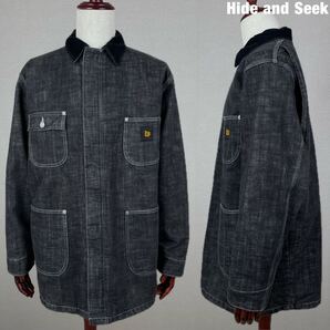 Hide and Seek ブラック デニム チョアコート ハイドアンドシーク ジャケット コート ストリート