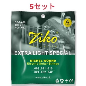 ZIKO エレキギター弦 09-42 5セット