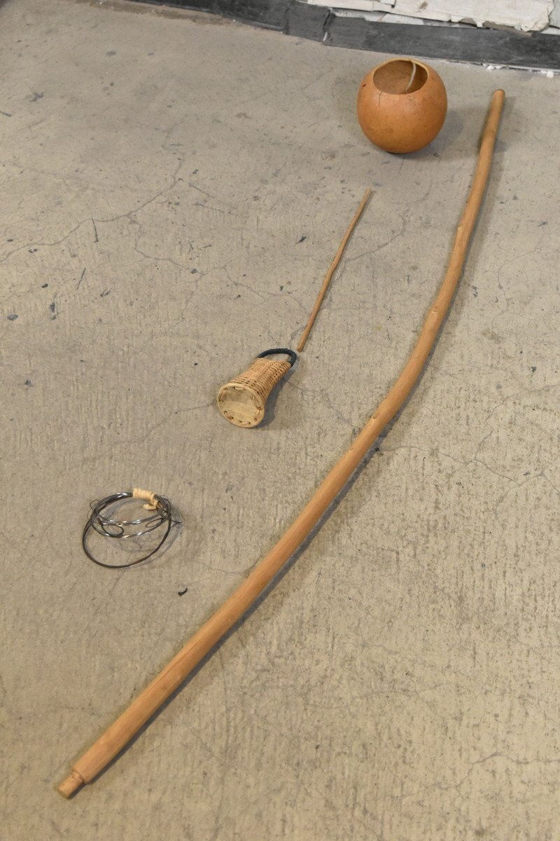 中古ビリンバウ ブラジル民族打楽器 Berimbau バチ付き カポエラ
