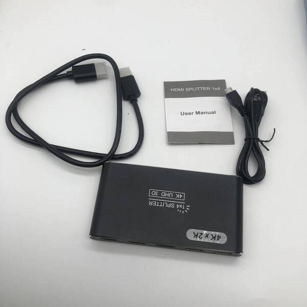 HDMI 分配器 1入力4出力 HDMI スプリッター 自動切替 4Kx2K/1080P解像度 4画面同時出力 3D視覚効果 金メッキポート搭載 A2915