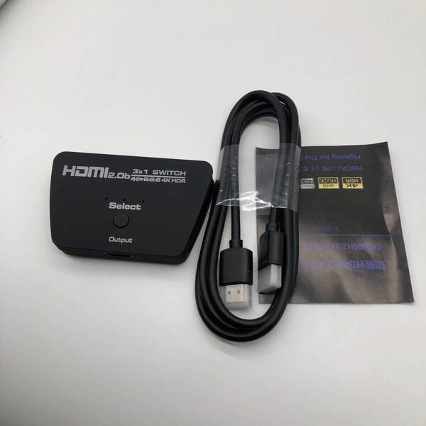 HDMI 切替器(分配器)4K@60Hz 3入力1出力 HDMI セレクター3ポートに対応 電源不要 手動 A971