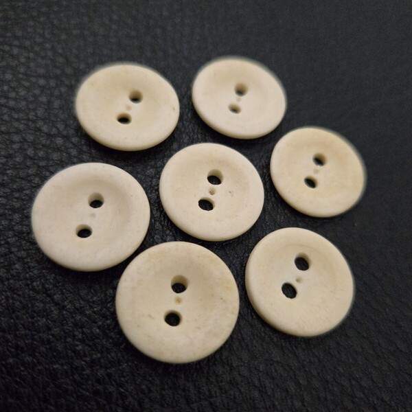 ボーンボタン 17mm フランス ヴィンテージ 骨ボタン アンティーク 7個 french military vintage antique button 古着 白 フランス軍