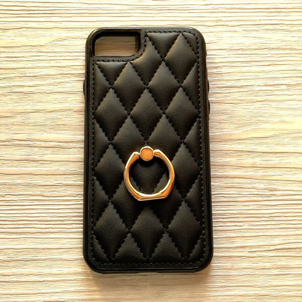 iPhone SE2 / SE3 ケース リング ブラック 管理104-38