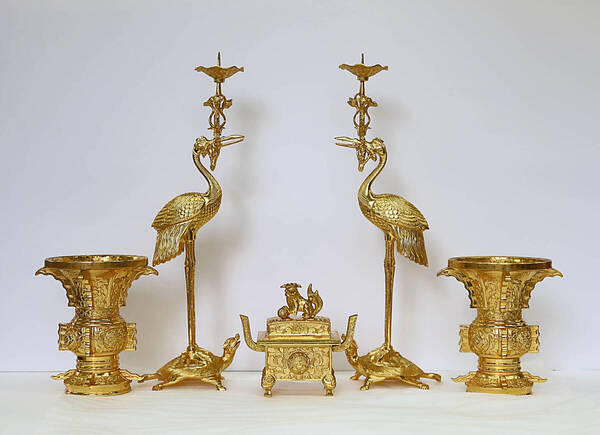 【仏壇仏具】浄土真宗大谷派(東本願寺)用仏具 五具足 花立 香炉 火立て 線香立て ろうそく立て 法事法要報恩講のお参りなどに