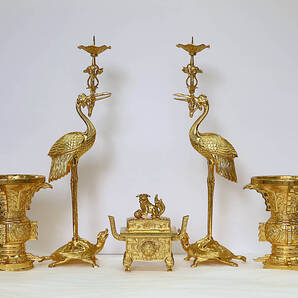 【仏壇仏具】浄土真宗大谷派(東本願寺)用仏具 五具足 花立 香炉 火立て 線香立て ろうそく立て 法事法要報恩講のお参りなどに