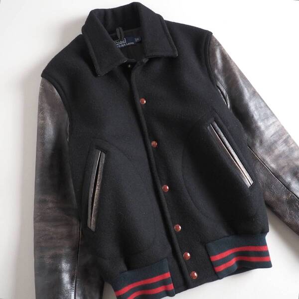 ラルフローレン Ralph Lauren 希少 スタジャン レザージャケット メンズ ブラック