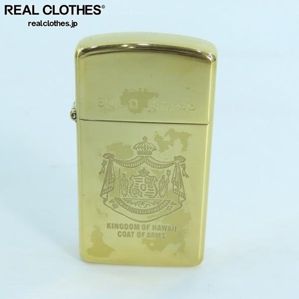 Yahoo!オークション -「zippo スリム ソリッドブラス」の落札