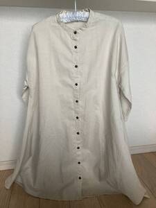 tukuroi by sunvalley Mサイズ 若草色 ロングブラウス ポケット付 麻15%