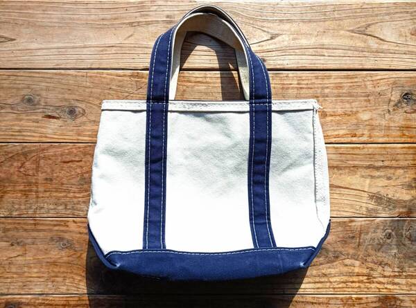 送料無料♪90s USA製L.L.Bean BOAT AND TOTE トートバッグ ファスナー付 33×25×12㎝ エルエルビーン LLビーン アメリカ製 アウトドア古着