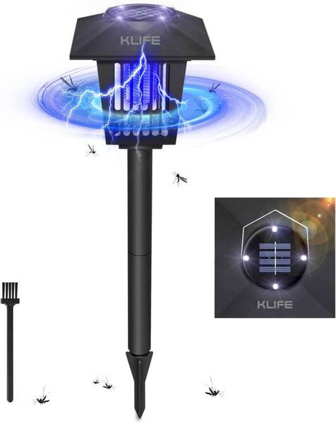 電撃殺虫器【2024夏&ソーラーパネル搭載&360°強力蚊除け】