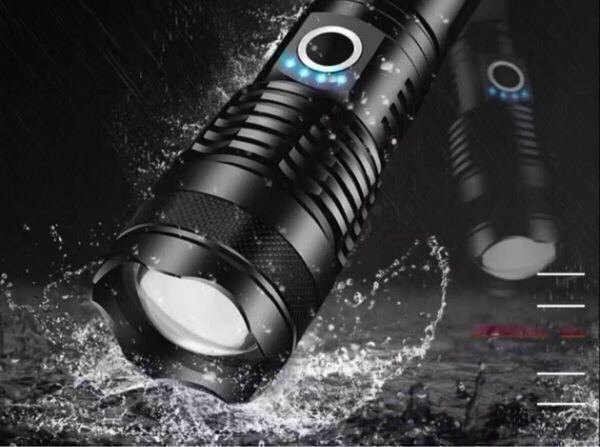 【電池付き】懐中電灯 LED ズーム ハンディライト 電池 防水 高輝度 釣り アウトドア キャンプ 超強力 フラッシュライト