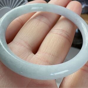 R2-0423天然本翡翠《本物保証》 赤ちゃん翡翠バングル42mm 一点物 希少 縁起物 お守り パワーストーン 13g 天然石 ヒスイ ミャンマー