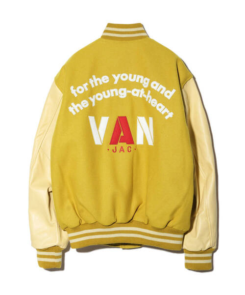 【送料無料】激レア・稀少★VAN JAC ヴァン ジャケット★定番 袖革スタジャン★ 限定イエロー★M★VAN JACKET