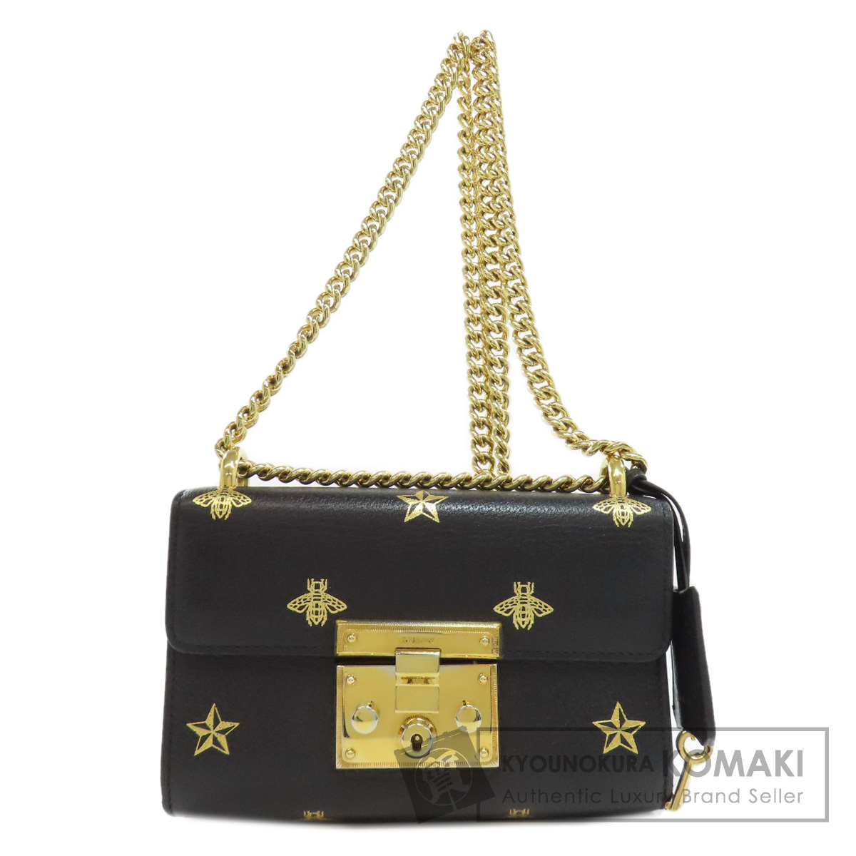 GUCCI グッチ 432182 ビースター チェーンショルダー ショルダーバッグ カーフ レディース 中古