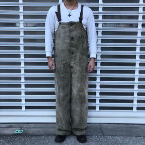 40s 米軍実物 ヴィンテージ USNAVY N-1 デッキパンツ オーバーオール 海軍 アメリカ軍 ミリタリー カーキ 実用 50s WWⅡ 大戦 USN Mサイズ