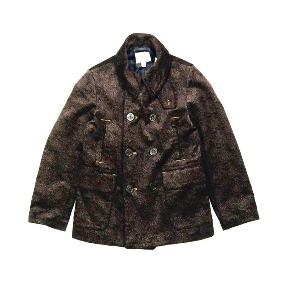 RRL コーデュロイPコート M ブラウンブラック系 内張緑黒チェック 未使用品 RRL コーデュロイPコートM ブラウンブラック系内張緑黒チェック