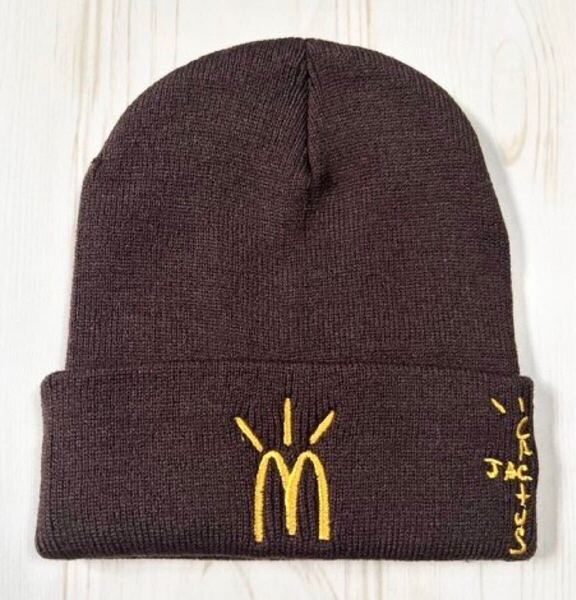 Travis scott トラヴィススコット cactusjack カクタスジャック マクドナルド ニット帽 ビーニー 帽子 ブラウン 茶色