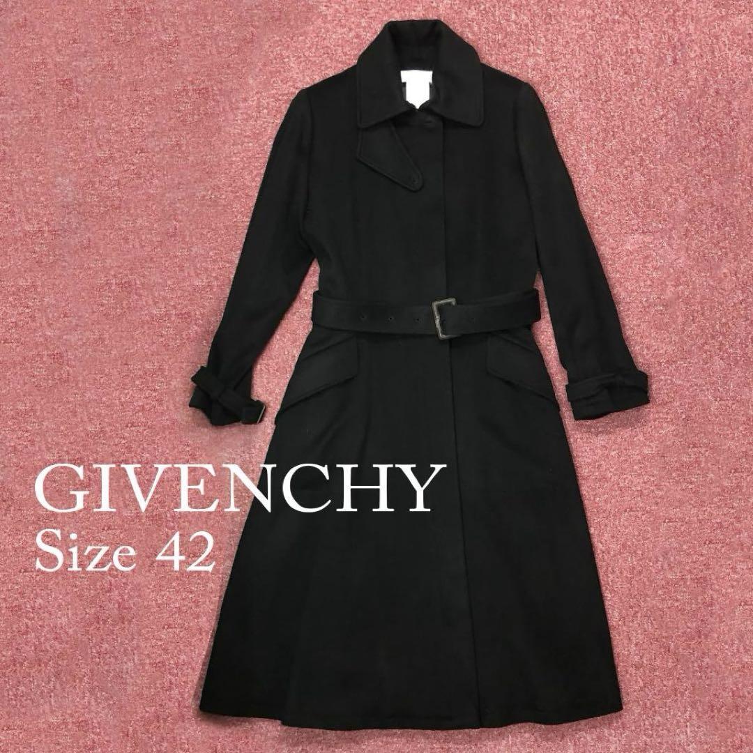☆美品☆ジバンシー ウール カシミア ロングコート ブラック サイズ42