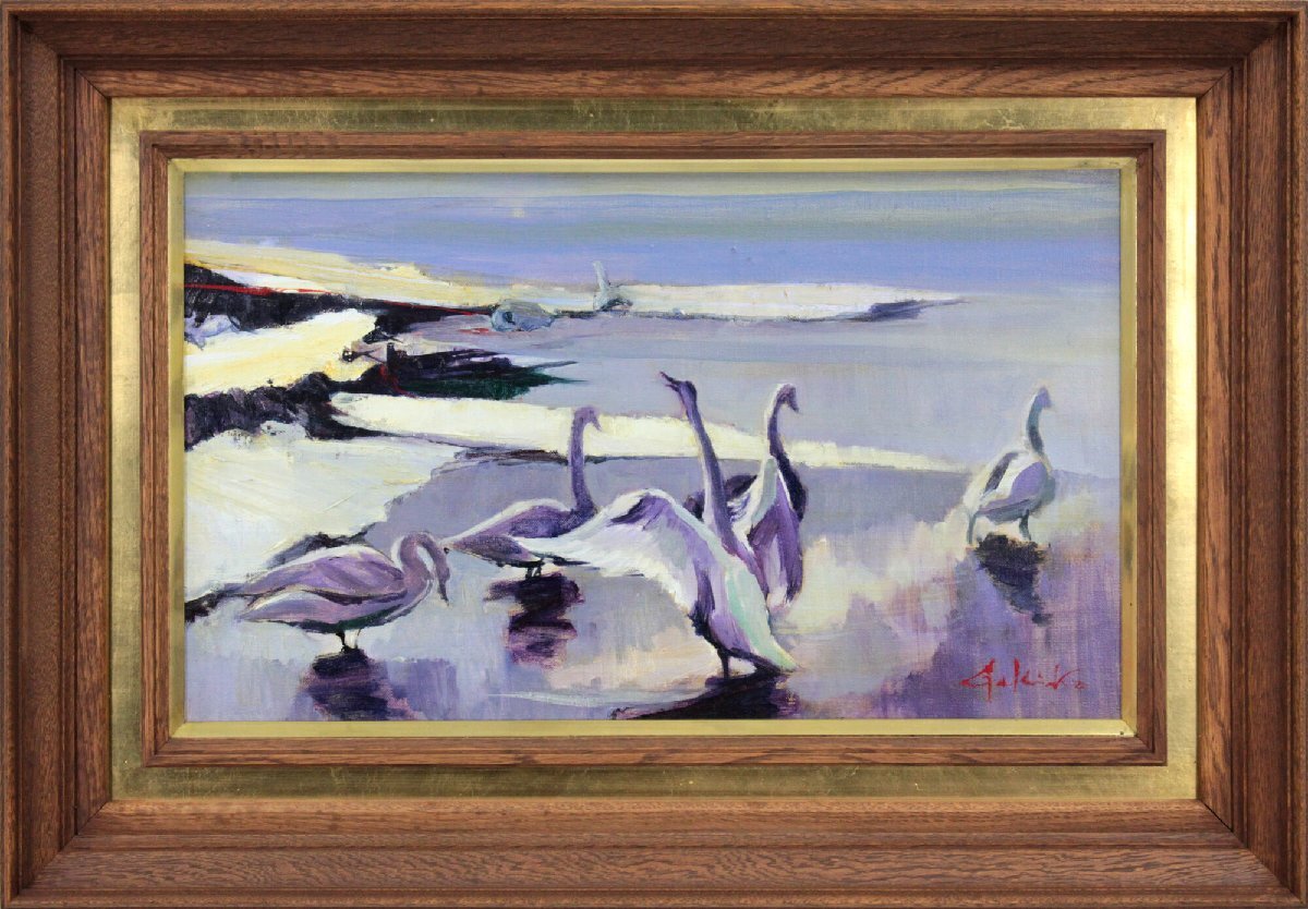 石岡 剛 『利尻岳とサロベツ原野』 アクリル画 - 北海道画廊