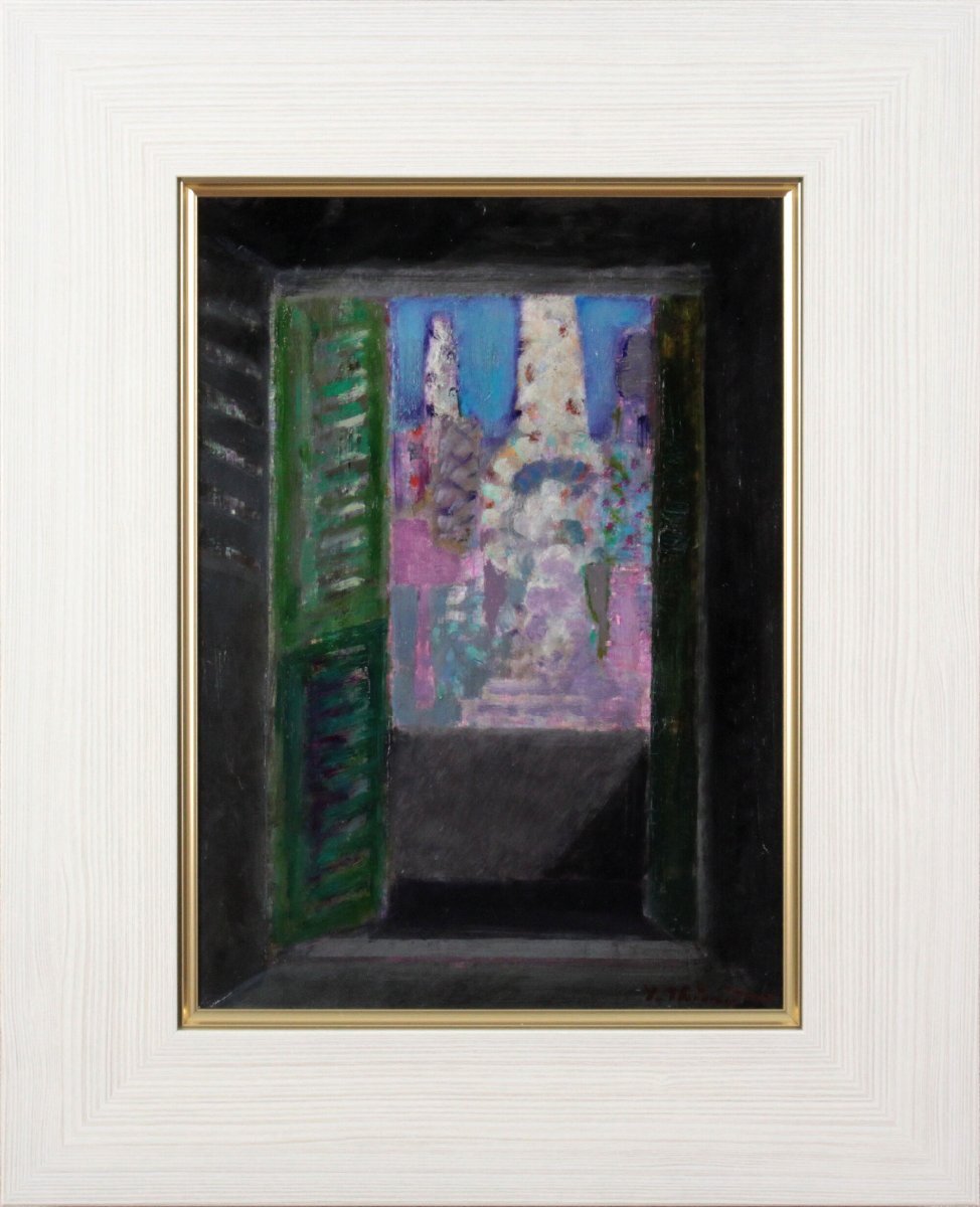 森田康雄、【カフェでダンス】、希少な大判額装用画集より、美品