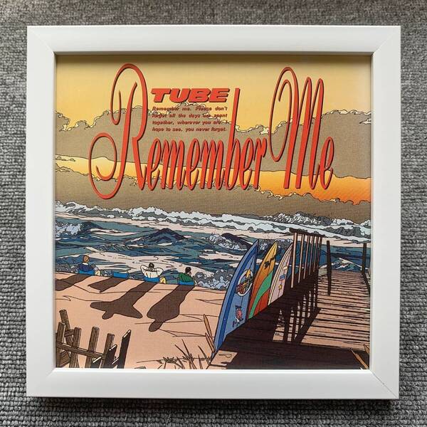■わたせせいぞう『Remember Me / TUBE』スクエア 20cm×20cm 額入り 貴重イラスト 印刷物 ポスター風デザイン 額装品 アートフレーム