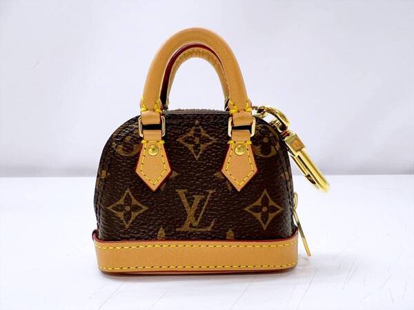 美品 Louis Vuitton ルイヴィトン モノグラム ミクロ アルマ キーホルダー バッグチャーム ブラウン M00995