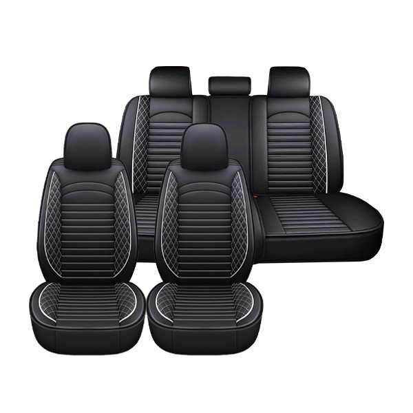 送料無料 メルセデスベンツ Vクラス W447 汎用 レザー シートカバー ホワイト 運転席 助手席 2列目 前後席 被せるタイプ