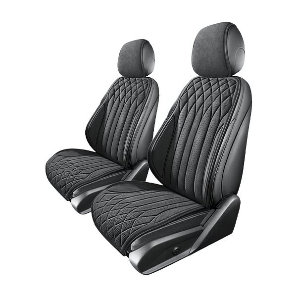 送料無料 ホンダ シビック EU系 汎用 スエード エプロンタイプ シートカバー ブラック 運転席 助手席 前席のみ 被せるタイプ