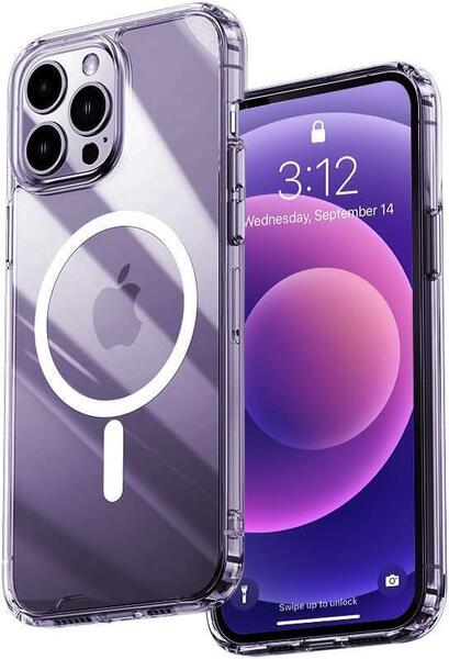 【米軍規格・MagSafe対応】Gtsoho iPhone14ProMax用 ケース 透明 マグネット搭載 ワイヤレス充電 耐衝撃 マグセーフ対応 クリア
