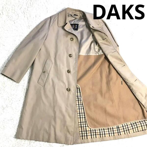 DAKS【ベージュ★Lサイズ】ステンカラー コート ライナー付き メンズ 秋冬
