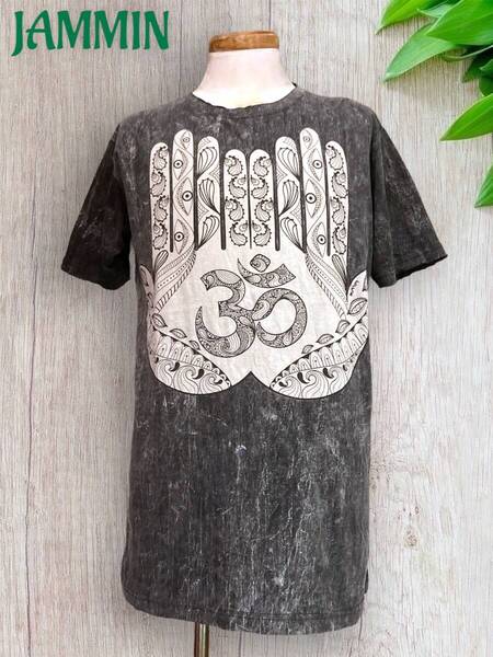オームハンドTシャツ 魔除け アジアン エスニック 個性派 サイケ ヒッピー