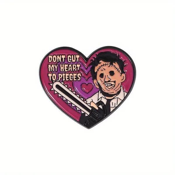 Leatherface lovely heart ピンバッジ